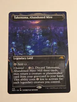 Takenuma, Abandoned Mire X1 (Borderless) NEO MTG Kamigawa Neon Dynasty - Image 1