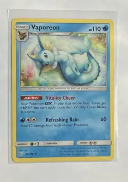 Pokemon TCG Cosmic Eclipse Vaporeon 42/236 Non Holo Rare - Image 1