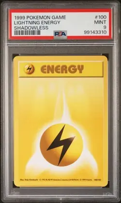 1999 POKEMON GAME 100 LIGHTNING ENERGY PSA 9 MINT BASE SET SHADOWLESS - Image 1