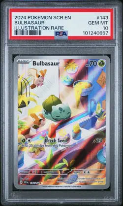 Pokemon Card PSA 10 Bulbasaur 143/142 Stellar Crown Illustration Rare IR 2024 - Image 1