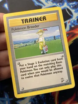 Pokemon Breeder 105/130 Trainer Rare Base Set 2 - Pokemon Card WOTC HP - Image 4