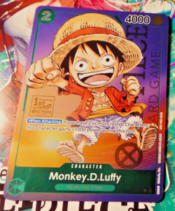 One Piece Card Game Carte Promo Holo Monkey D. Luffy P-037 1st English Mint - Image 1