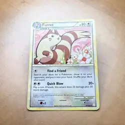 Pokemon TCG Furret Heartgold & Soulsilver 21/123 Regular Rare LP - Image 1