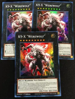 Yugioh K9-X Werewolf JUSH-EN037 1st Super x3 (NM) - Image 1