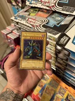 Yu-Gi-Oh! Tri-Horned Dragon LOB-000 1st Edition -MP - Image 1