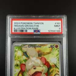PSA 9 Hisuian Growlithe 181/167 Pokemon Twilight Masquerade Holo Graded Card - Image 2