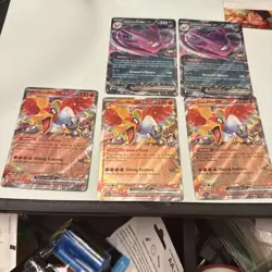 Ethan’s Ho-oh ex and Rockets Crobat Pokemon TCG Lot Of 5 Cards - Image 1