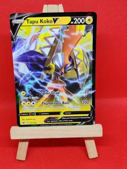 Pokemon Sword and Shield TAPU KOKO V Ultra Rare Single Card 072/202 - Image 1