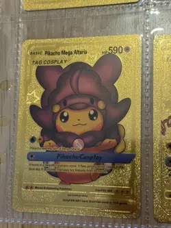 4x Pokemon Tcgp Lot Gold Cosplay Pikachu PTCGP Custom Fan Art Gift Cards UK - Image 5