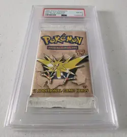 Pokemon Fossil 1st Edition Sealed Booster Pack *PSA 8 - NM-MT* Zapdos Artwork - Image 2