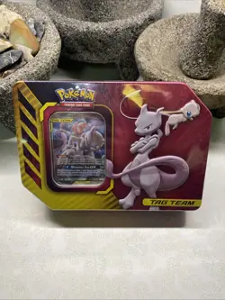 Pokemon TCG: Mewtwo & Mew GX Tag Team Tin Brand New Factory Sealed Free Shipping - Image 1