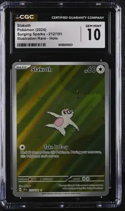 Pokemon Scarlet & Violet Surging Sparks Slakoth #212/191 CGC 10 - Image 1