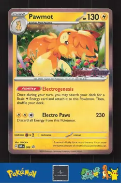 2023 Pokemon SVP Scarlet & Violet Promo 006 Pawmot STAFF - Image 1