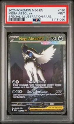 2025 POKEMON MEG EN-MEGA EVOLUTION SPECIAL ILLUSTRATION RARE MEGA ABSOL EX PSA 9 - Image 1