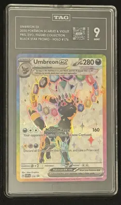 Pokemon Umbreon ex Prismatic Evolution Black Star Promo SVP EN 176 TAG 9 MINT - Image 1