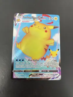 Surfing Pikachu VMAX 009/025 Full Art Holo Pokemon Trading Card - Image 1