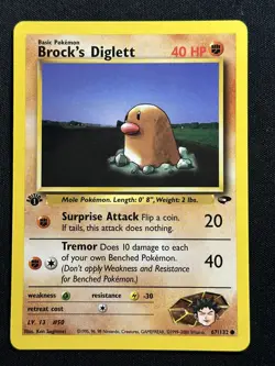 Brock's Diglett 1st Edition Gym Challenge 067/132 LP-NM Pokemon Card - Image 1