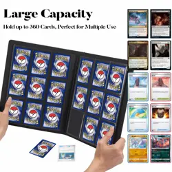 Trading Card Binder 9 Pocket, PU Cover Card Collection Binder for 360 Cards, ... - Image 3