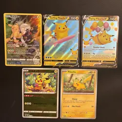 Pokemon TCG Pikachu Card Lot #2 (5 Total) - Image 1