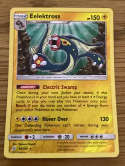 Eelektross Pokemon Card 66/236 Reverse Holo- Used -Sun & Moon-Unified Minds - Image 1