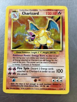 charizard 4/102 base set Pokemon Card-Good condition - Image 1