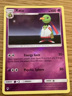 Xatu Pokemon Card 88/214 Reverse Holo- Used -Sun & Moon-Lost Thunder - Image 1