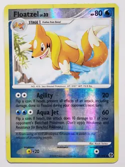 REVERSE HOLO Floatzel 37/106 PL - Great Encounters Pokemon Card Kouki Saitou Art - Image 1