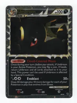 (303373) UMBREON PRIME 86/90 Ultra Rare Holo HGSS Undaunted Pokemon Card - NEW - Image 2