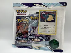 Pokemon TCG Snorlax Sword + Shield Chilling Reign 3 Booster Blister NEW Sealed - Image 1