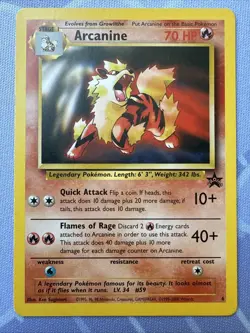 ARCANINE Vintage Black Star Promo #6!! - Rare Non-Holo - Pokemon 2000 - Image 2