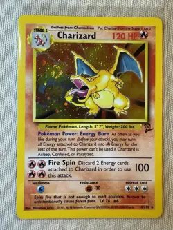 Charizard 004/130 Base Set 2 Holo Rare Pokemon 2000 SWIRL LP - Image 1