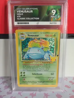 Pokemon Venusaur 15/102 Celebrations 25th Anniversary Ace 9 Graded Holo Mint - Image 1