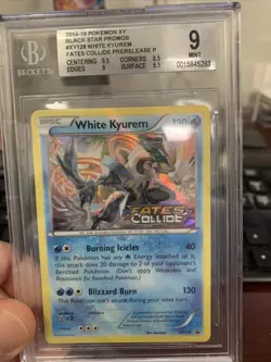 White Kyurem XY128 Holo Prerelease Promo Fates Collide Stamp Pokemon BGS 9 - Image 1