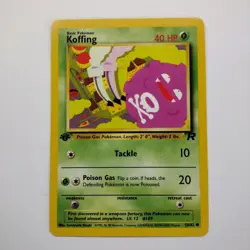 Pokemon Card 1st edition Koffing 58/82 Non Holo Team Rocket WOTC NM - Image 1