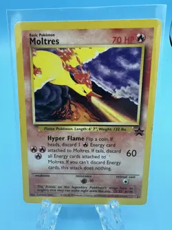 Moltres 21 Black Star Promo Pokemon Card - Aoki Error WOTC Vintage - LP/MP (2) - Image 1