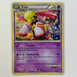 Xatu 11/95 Pokemon Card - Cracked Ice Holo - 2010 HGSS Unleashed LP - Image 3