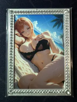 Goddess Nami Black Bikini Diamond Metal Card Waifu Doujin Case Prize One Piece - Image 1