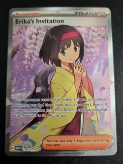Pokemon TCG Erika's Invitation Scarlet & Violet Holo Ultra Rare Card 196/165 - Image 1