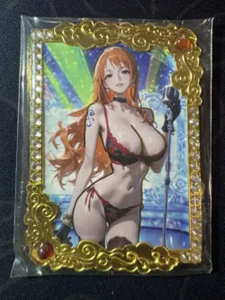 Goddess Nami Singer Diamond Metal Card Waifu Doujin Case Prize One Piece - Image 1