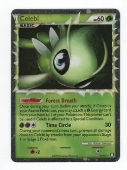 (303376) CELEBI PRIME 92/102 Ultra Rare Holo HGSS Triumphant Pokemon Card -NEW - Image 2