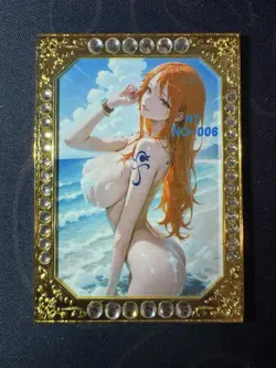 Goddess Nami Diamond Card Metal Beach Waifu Doujin Case Prize One Piece - Image 1