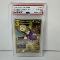 Pokemon Destined Rivals Team Rocket's Crobat ex 242/182 PSA 10 - Image 1