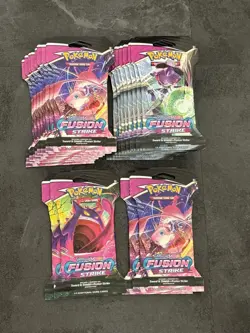 X10 Pokemon TCG Fusion Strike Sleeved Booster Pack Sealed Packs - Image 1