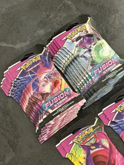 X10 Pokemon TCG Fusion Strike Sleeved Booster Pack Sealed Packs - Image 3