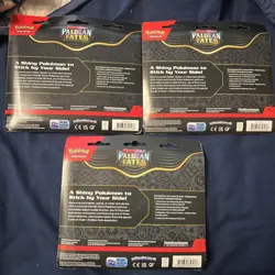 LOT OF 3 Pokemon TCG Paldean Fates Tech Sticker Collection Blister Pack Set NEW! - Image 2