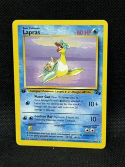 Pokemon TCG Lapras Fossil 25/62 Regular 1st Edition Rare - Image 1