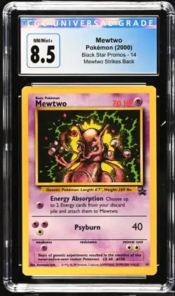 2000 WOTC Pokemon Promo Black Star Mewtwo #14 CGC 8.5 - Image 1