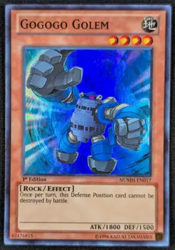 Gogogo Golem 1996 1st Edition Super Rare Holo Yugioh NUMH-EN017 (NM) - Image 1