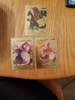 Charizard V Max Gold Foil Fan Custom Pokemon Card 3 Pack Lot Black Red Purple - Image 1