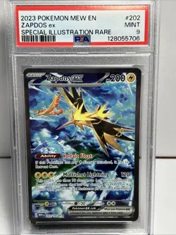 Pokemon TCG Zapdos EX Holo Card 202/165 Scarlet & Violet 151 Sir PSA 9 - Image 1